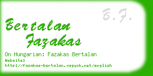 bertalan fazakas business card